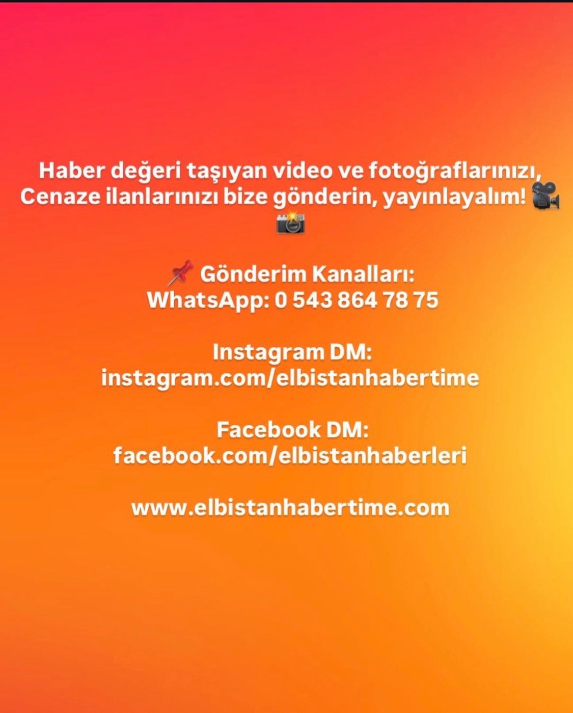 BİZE GÖNDERİN YAYINLAYALIM