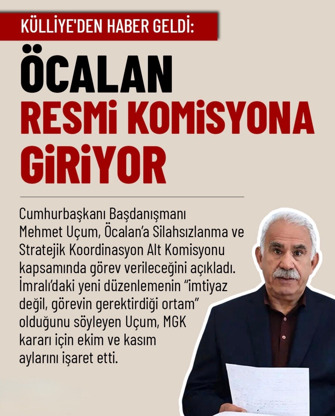 İMRALI’DA YENİ DÖNEM: TERÖRİST BAŞI RESMİ KOMİSYONDA GÖREV ALACAK