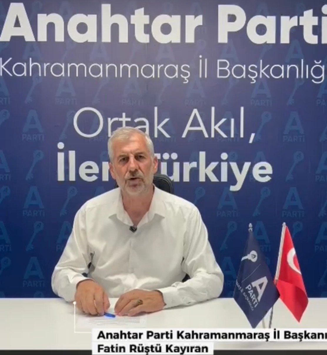 A-PARTİ KAHRAMANMARAŞ İL BAŞKANI FATİN RÜŞTÜ KAYIRAN’DAN SU TARİFESİ TEPKİSİ: "KAHRAMANMARAŞ ESNAFI VE VATANDAŞI CEZALANDIRILAMAZ!"
