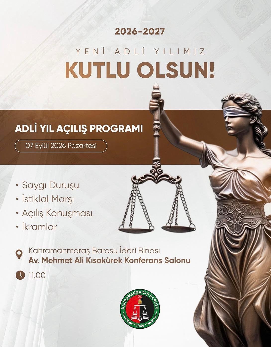 KAHRAMANMARAŞ'TA ADLİ YIL AÇILIŞI TÖRENLE KUTLANDI